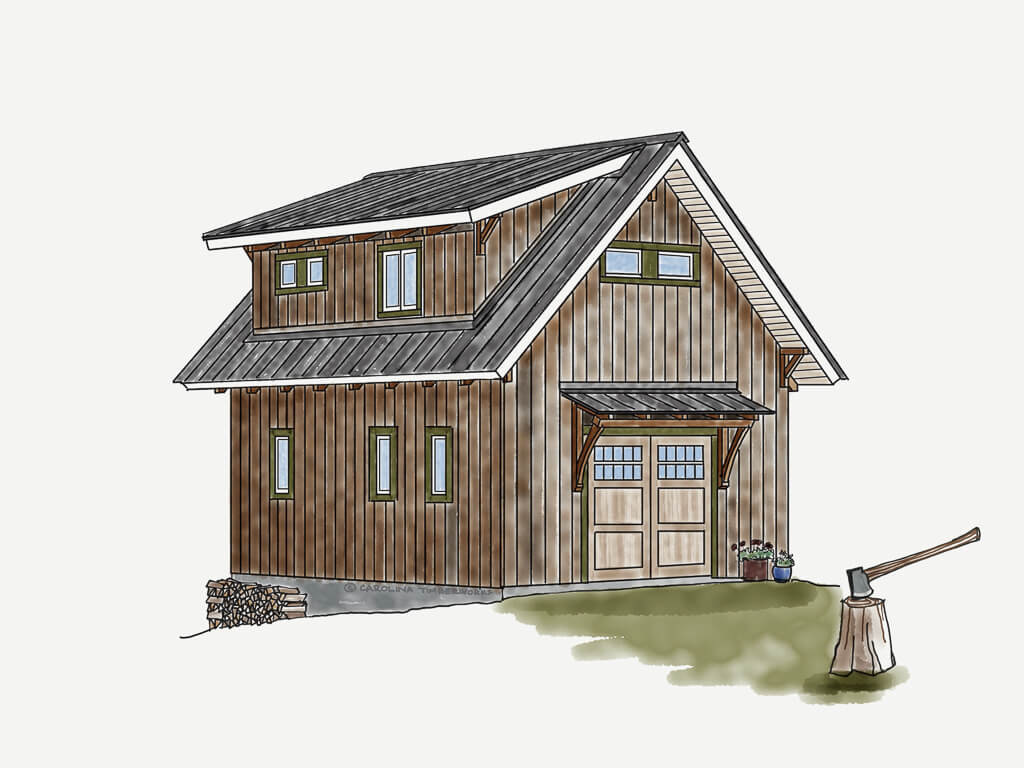 Timber Frame Apartment Garage