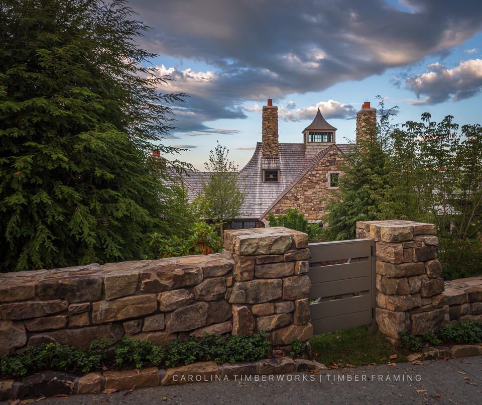 Mountain estate timber frame construction